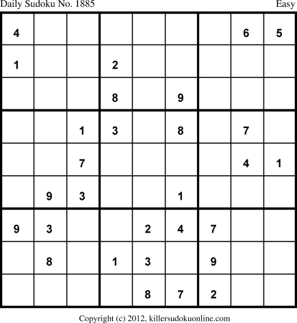 Killer Sudoku for 5/1/2013