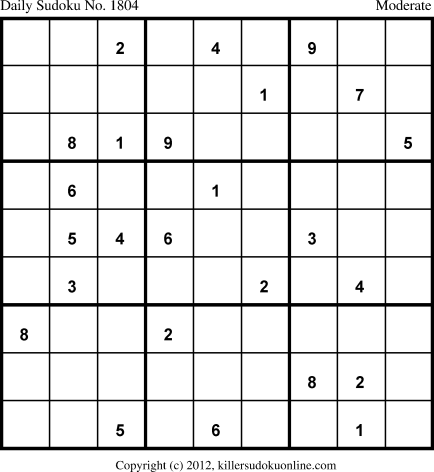 Killer Sudoku for 2/9/2013