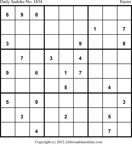 Killer Sudoku for 3/11/2013