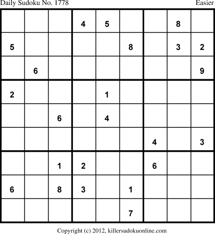 Killer Sudoku for 1/14/2013
