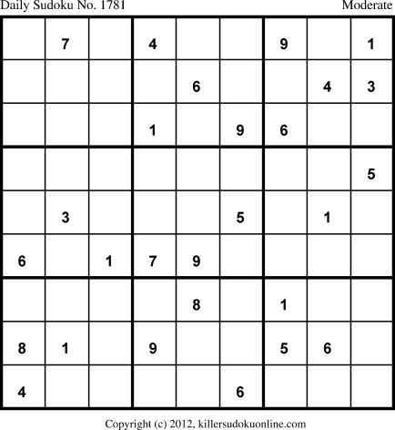 Killer Sudoku for 1/17/2013