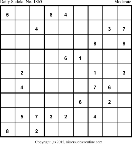 Killer Sudoku for 4/11/2013