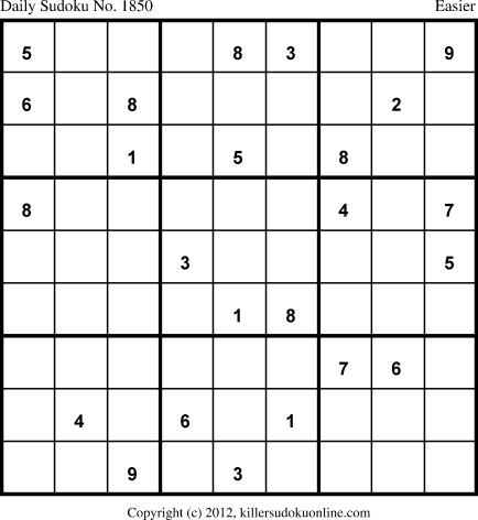 Killer Sudoku for 3/27/2013