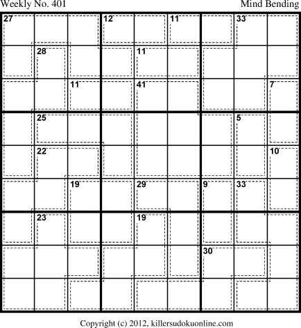 Killer Sudoku for 9/9/2013