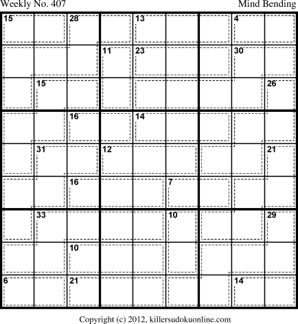 Killer Sudoku for 10/21/2013
