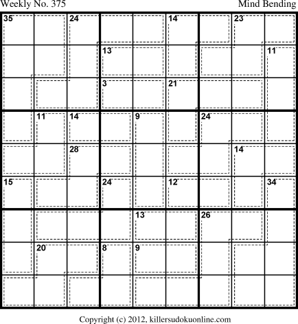 Killer Sudoku for 3/11/2013