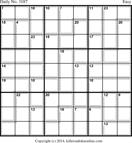 Killer Sudoku for 9/9/2014