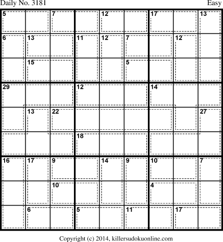 Killer Sudoku for 9/3/2014