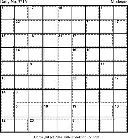 Killer Sudoku for 10/8/2014