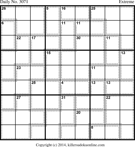 Killer Sudoku for 5/16/2014