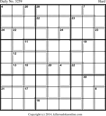Killer Sudoku for 11/20/2014