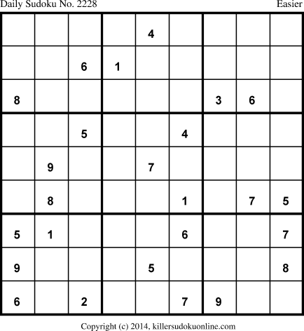 Killer Sudoku for 4/9/2014