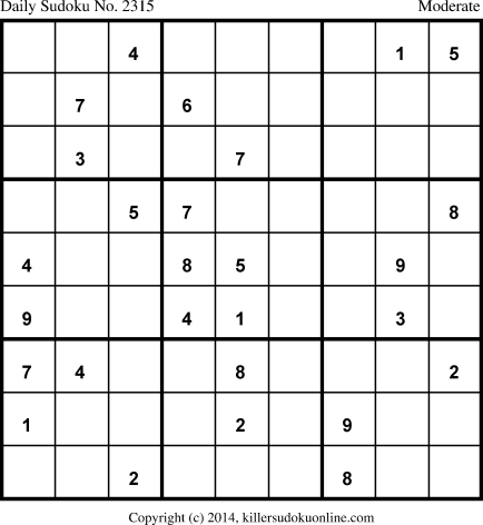 Killer Sudoku for 7/5/2014