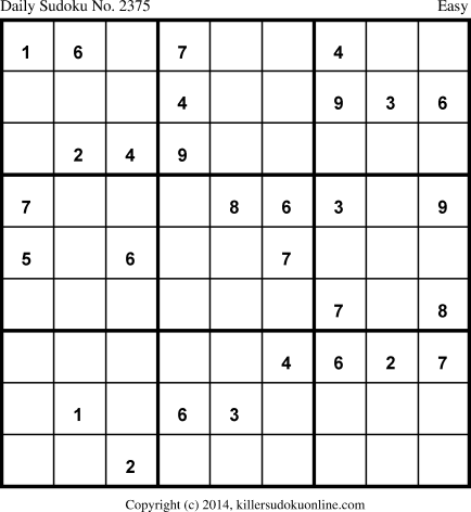 Killer Sudoku for 9/3/2014