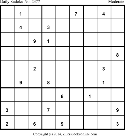 Killer Sudoku for 9/5/2014