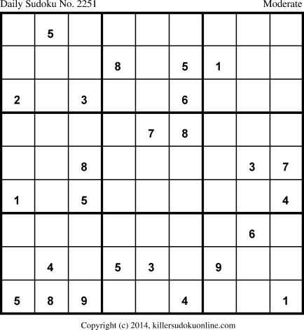 Killer Sudoku for 5/2/2014