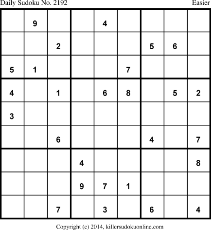 Killer Sudoku for 3/4/2014