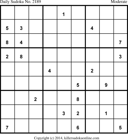 Killer Sudoku for 3/1/2014