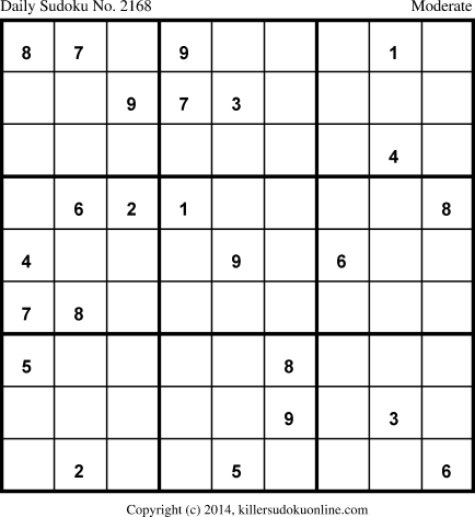 Killer Sudoku for 2/8/2014