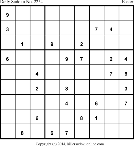 Killer Sudoku for 5/5/2014