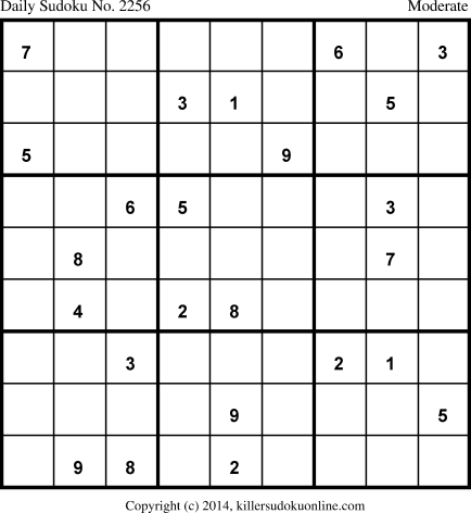 Killer Sudoku for 5/7/2014