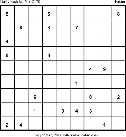 Killer Sudoku for 2/10/2014