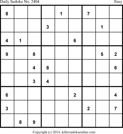Killer Sudoku for 10/2/2014