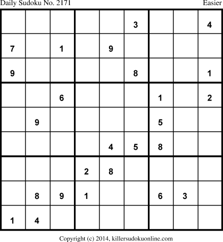Killer Sudoku for 2/11/2014