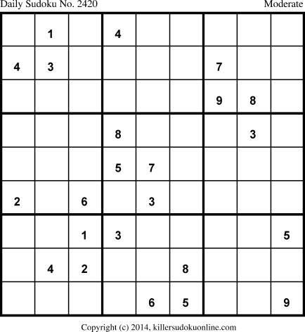 Killer Sudoku for 10/18/2014
