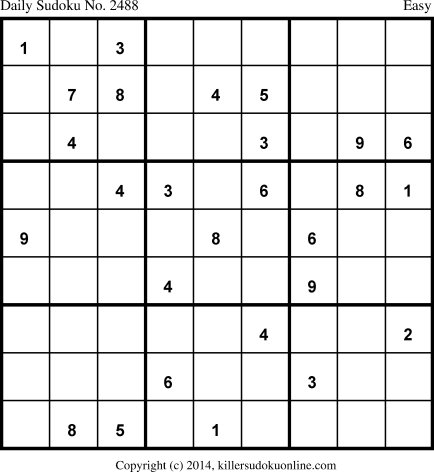 Killer Sudoku for 12/25/2014