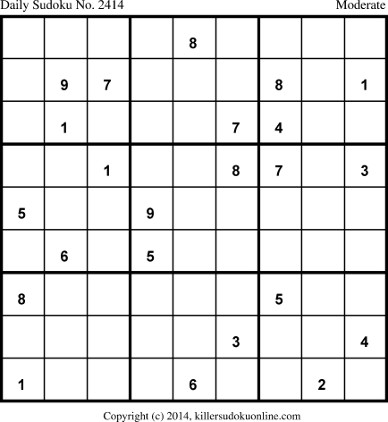 Killer Sudoku for 10/12/2014