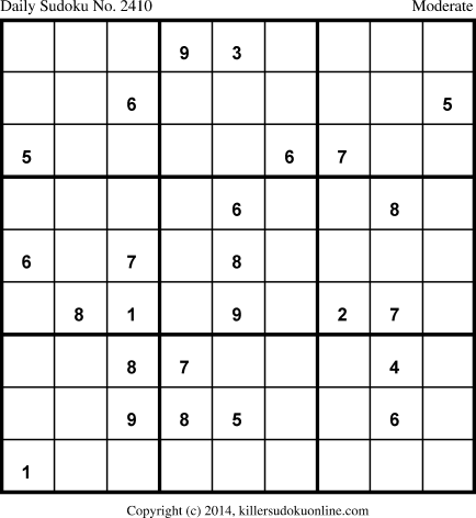 Killer Sudoku for 10/8/2014