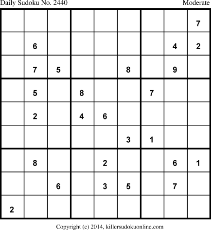 Killer Sudoku for 11/7/2014