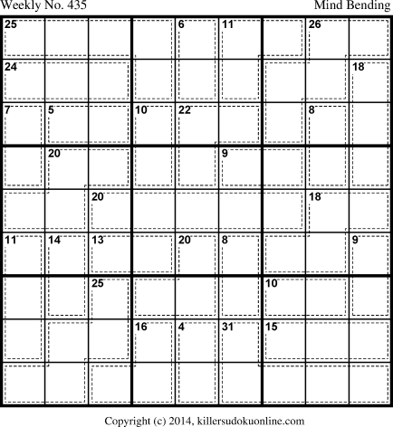 Killer Sudoku for 5/5/2014