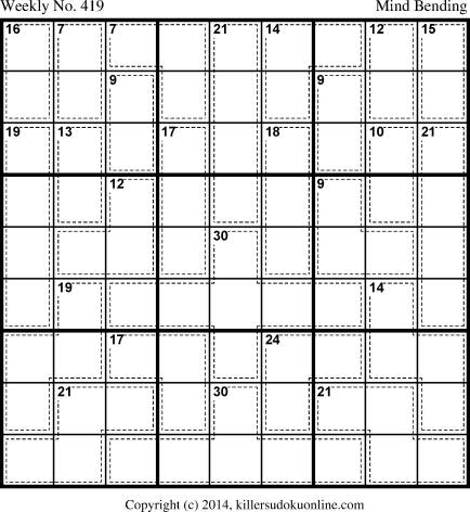 Killer Sudoku for 1/13/2014