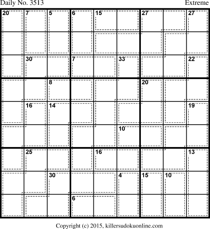 Killer Sudoku for 8/1/2015