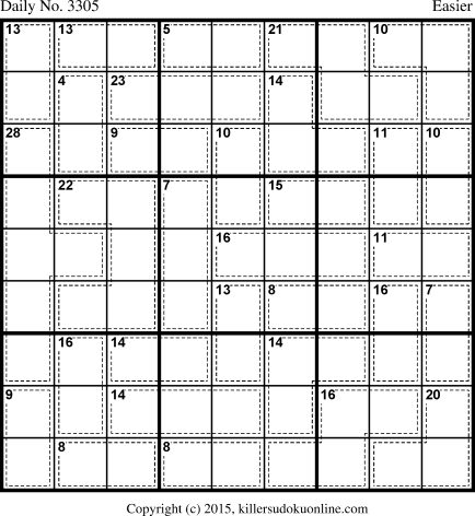 Killer Sudoku for 1/5/2015
