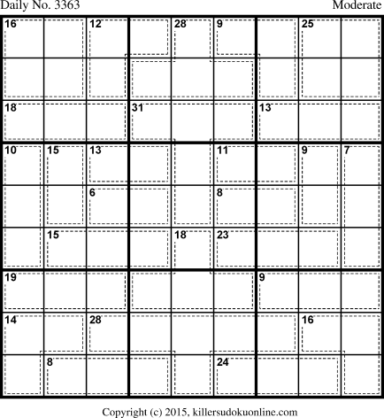 Killer Sudoku for 3/4/2015