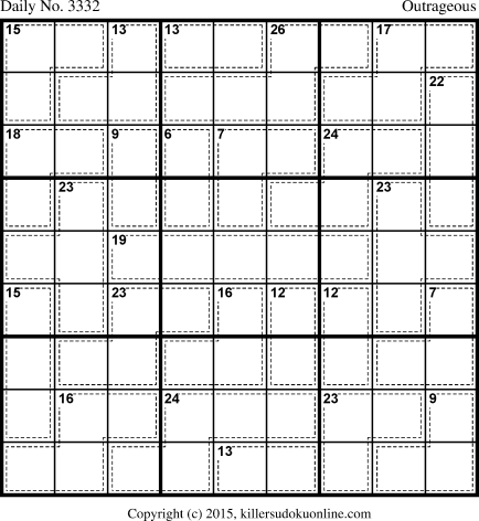 Killer Sudoku for 2/1/2015