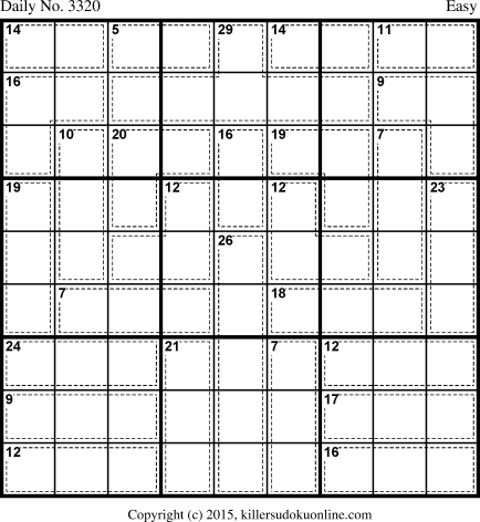 Killer Sudoku for 1/20/2015