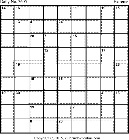 Killer Sudoku for 11/1/2015