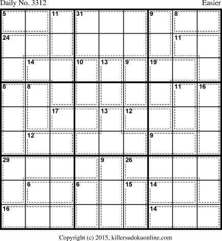 Killer Sudoku for 1/12/2015