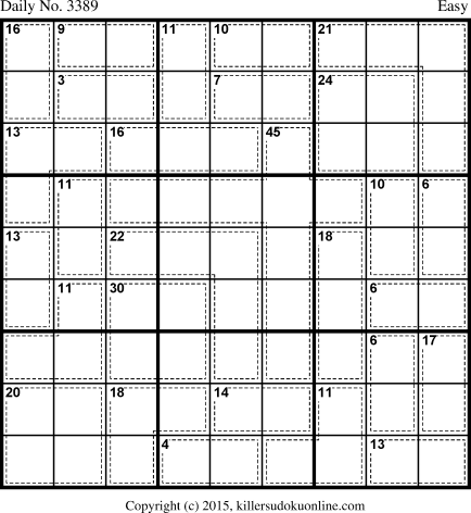 Killer Sudoku for 3/30/2015