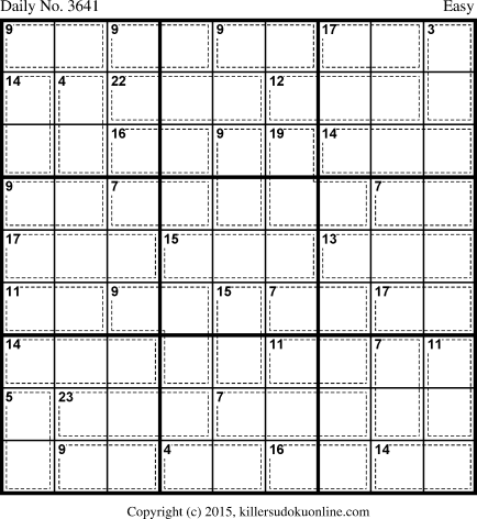 Killer Sudoku for 12/7/2015