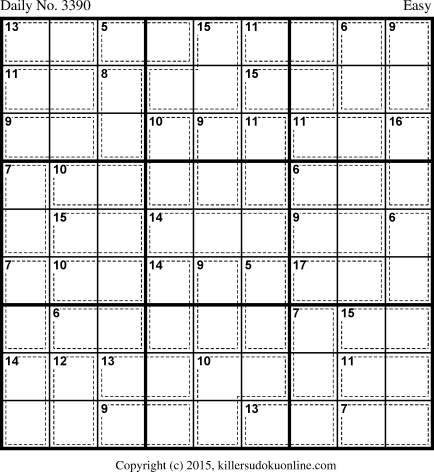 Killer Sudoku for 3/31/2015