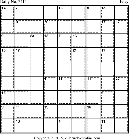 Killer Sudoku for 4/21/2015
