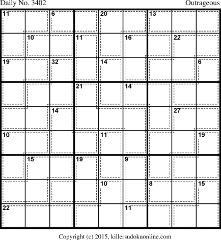 Killer Sudoku for 4/12/2015