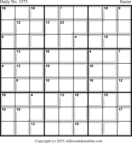 Killer Sudoku for 3/16/2015