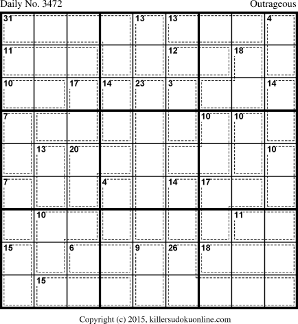 Killer Sudoku for 6/21/2015
