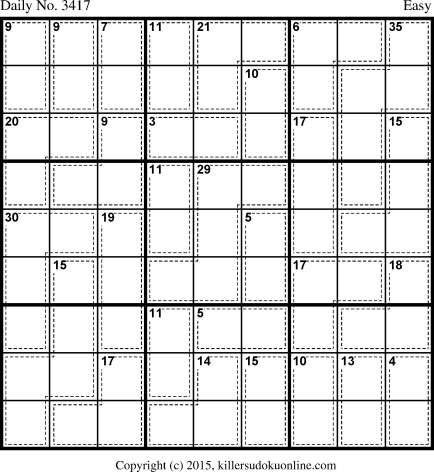 Killer Sudoku for 4/27/2015